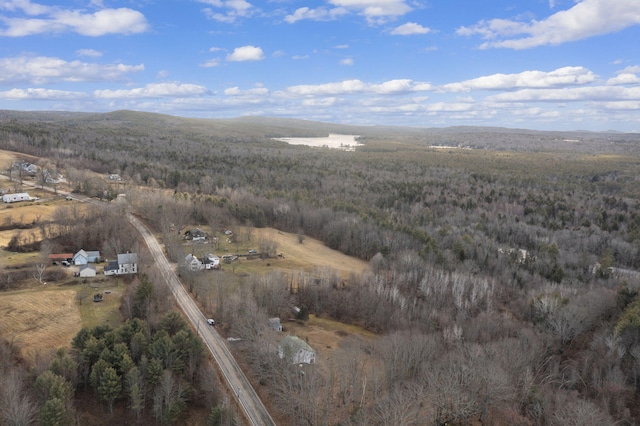 aerial view with a mountain view