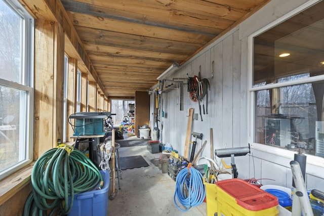 interior space featuring plenty of natural light and wood ceiling