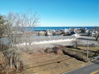 view of water feature with a view of the beach