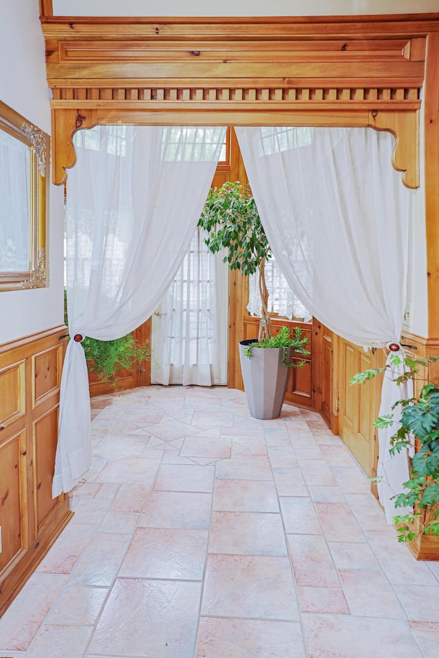 interior space featuring stone tile flooring