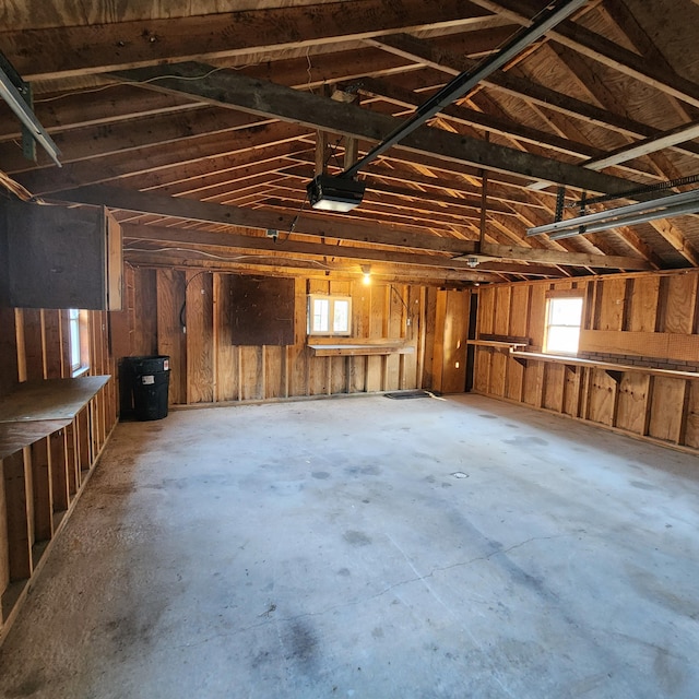 garage featuring a garage door opener