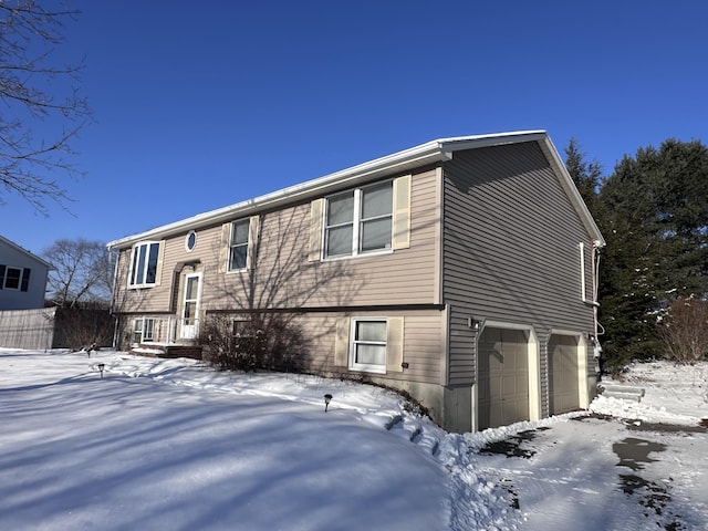 bi-level home with a garage