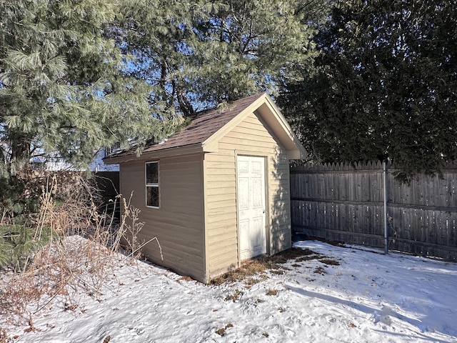 view of snow covered structure