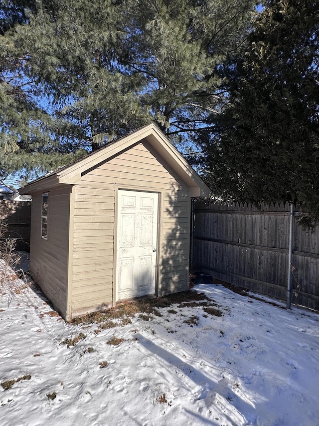 view of snow covered structure