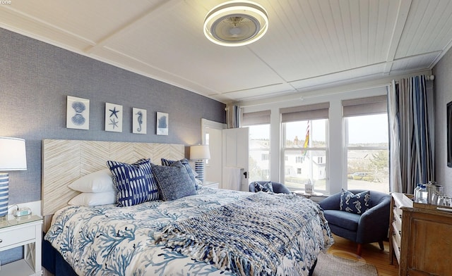 bedroom featuring hardwood / wood-style flooring