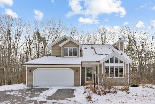 view of front of home with a garage