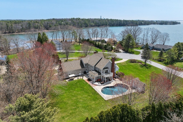 6 Ebb Tide Dr, Cumberland, ME 04110 - drone / aerial view featuring a water view