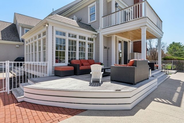 6 Ebb Tide Dr, Cumberland, ME 04110 - wooden terrace with an outdoor hangout area