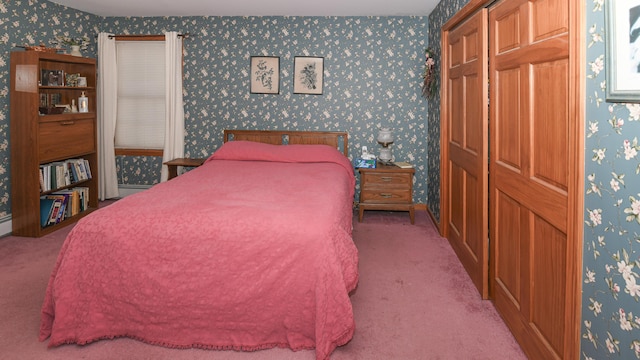 22 Jewett Rd, Raymond, ME 04071 - bedroom featuring carpet and wallpapered walls