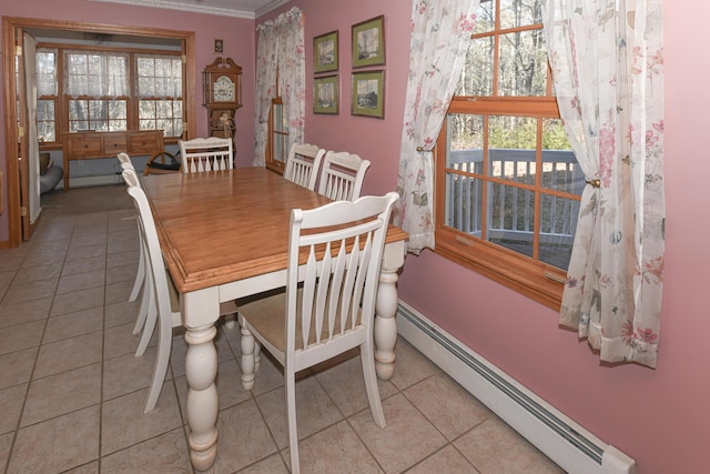 22 Jewett Rd, Raymond, ME 04071 - dining space with tile patterned flooring and a baseboard heating unit
