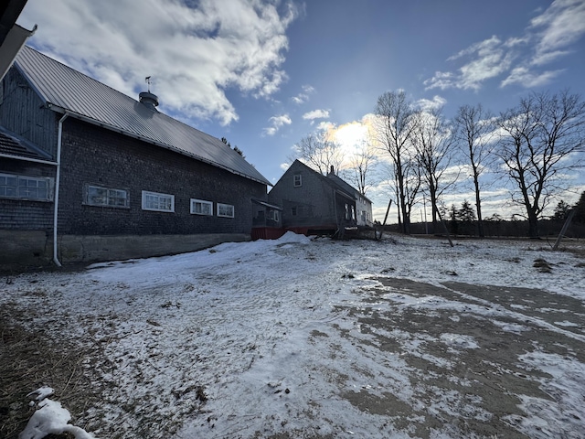 view of yard covered in snow