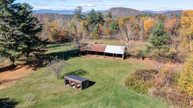 bird's eye view featuring a mountain view