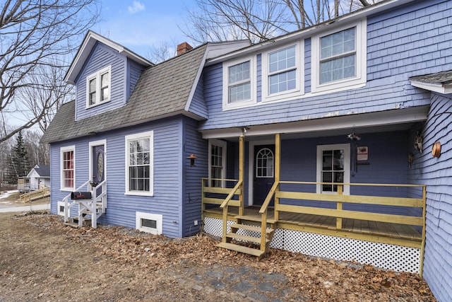 view of front of home featuring a porch