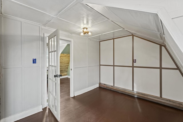 bonus room featuring dark wood-type flooring