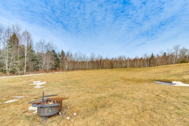 433 Works Rd, Jackson, ME 04921 - view of yard with an outdoor fire pit