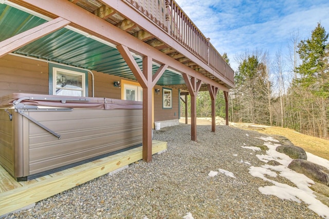 433 Works Rd, Jackson, ME 04921 - view of patio with a hot tub