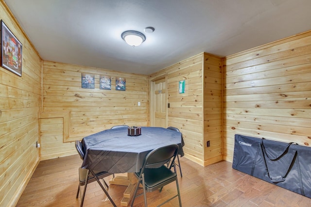 433 Works Rd, Jackson, ME 04921 - dining room with wood walls and wood-type flooring