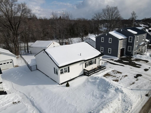 view of snowy aerial view