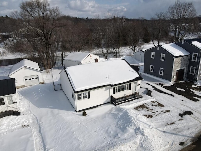 view of snowy aerial view