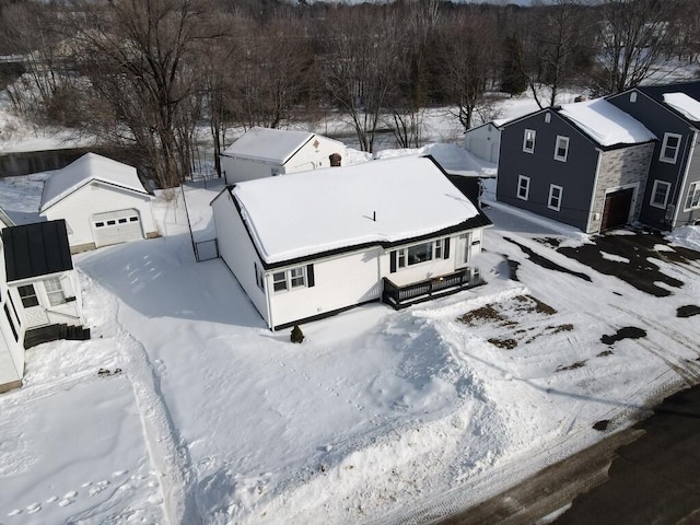 view of snowy aerial view