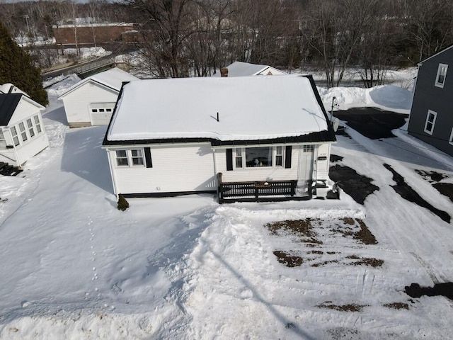 view of snowy aerial view