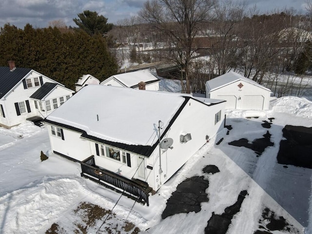 view of snowy aerial view