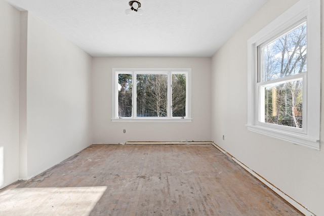 view of spare room