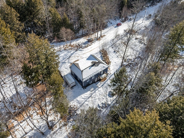 view of snowy aerial view