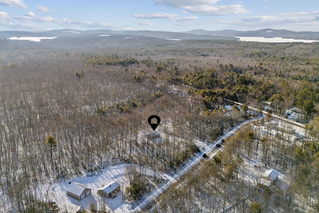 aerial view featuring a mountain view