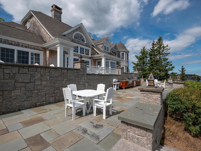 view of patio / terrace featuring exterior kitchen