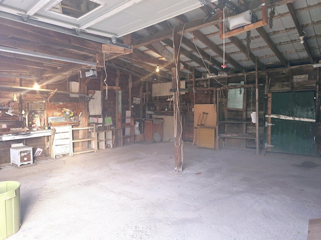 interior space with a workshop area