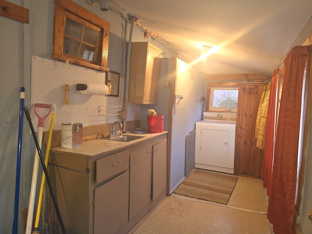 laundry room with washer / dryer and sink