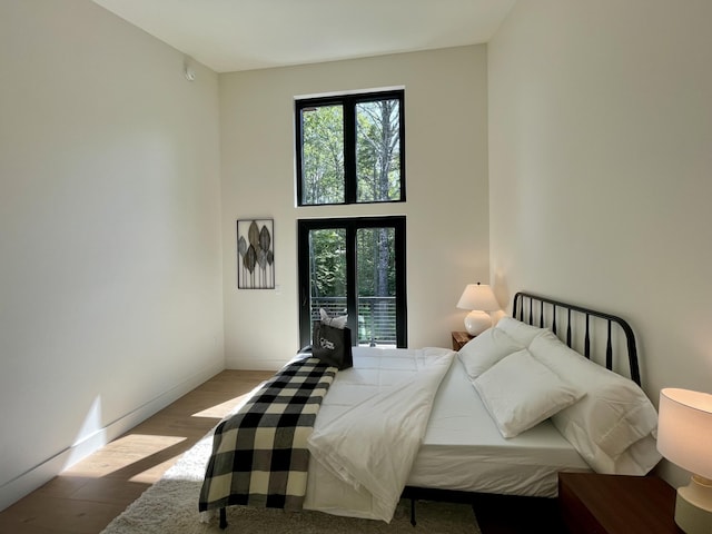 bedroom featuring light hardwood / wood-style floors