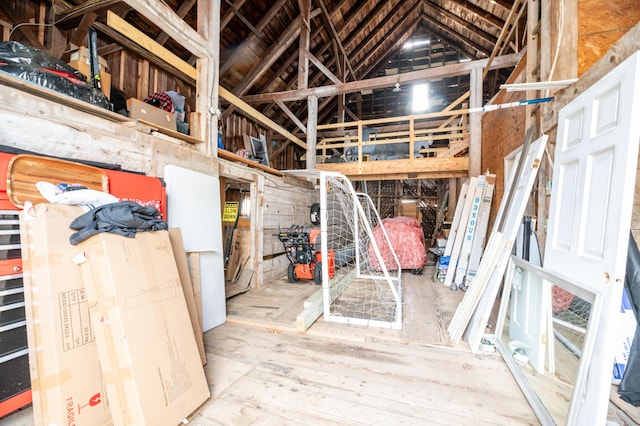 interior space with high vaulted ceiling