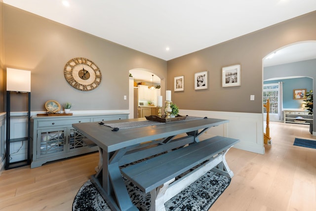 dining area featuring light hardwood / wood-style floors