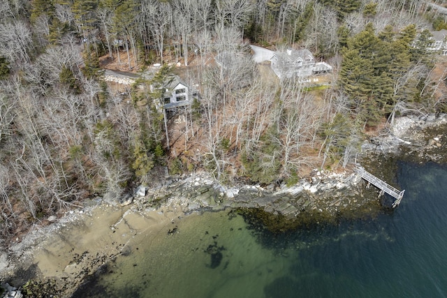 birds eye view of property featuring a view of trees