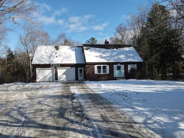 view of front of house with a garage