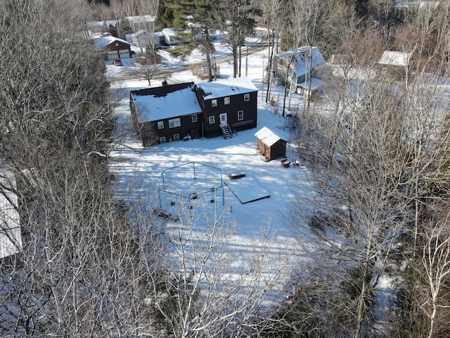 view of snowy aerial view