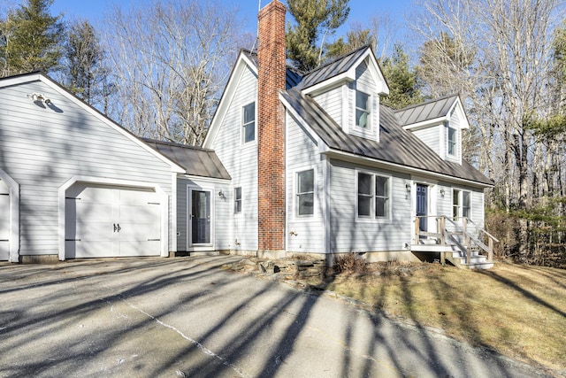 view of property exterior with a garage