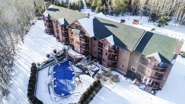 view of snowy aerial view