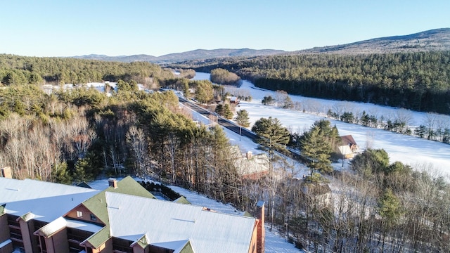 bird's eye view with a mountain view