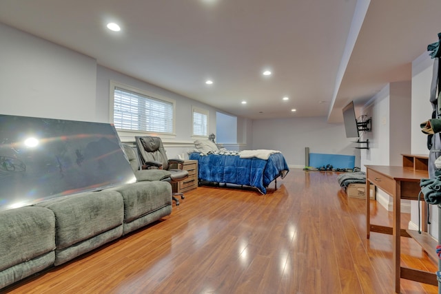 bedroom featuring hardwood / wood-style flooring