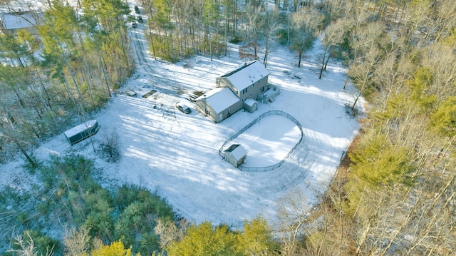 view of snowy aerial view