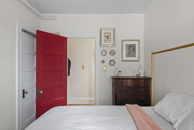 bedroom featuring ornamental molding