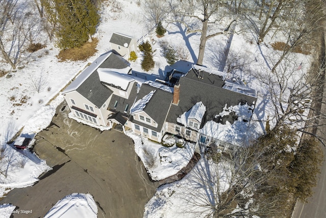 view of snowy aerial view