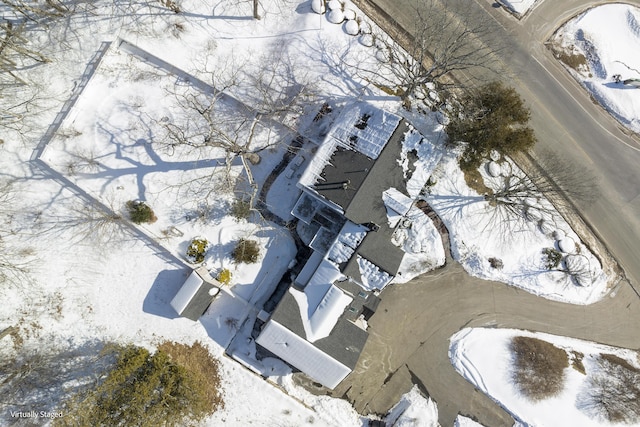 view of snowy aerial view