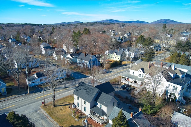 bird's eye view featuring a mountain view