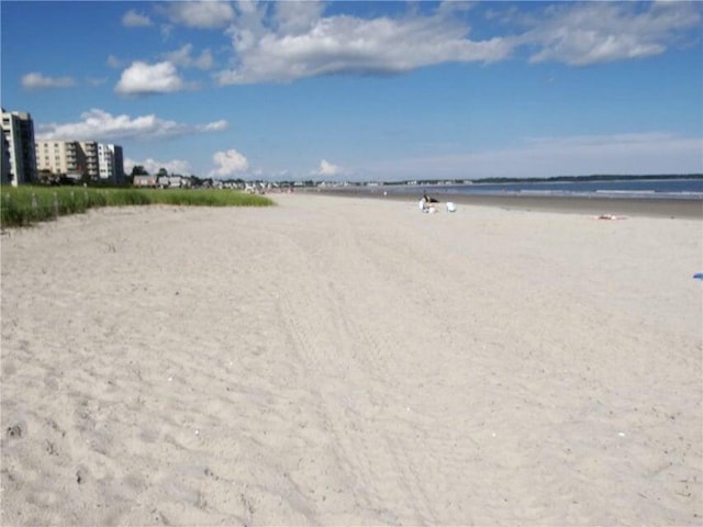 view of water feature featuring a view of the beach