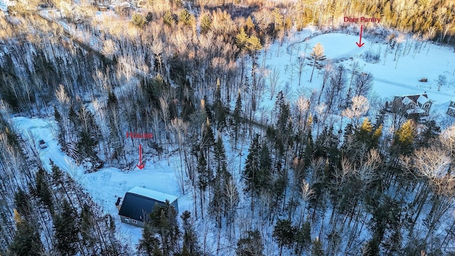 view of snowy aerial view