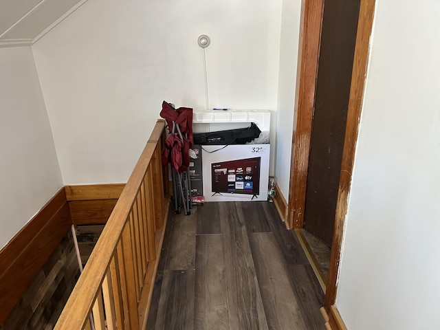 hall featuring dark hardwood / wood-style flooring